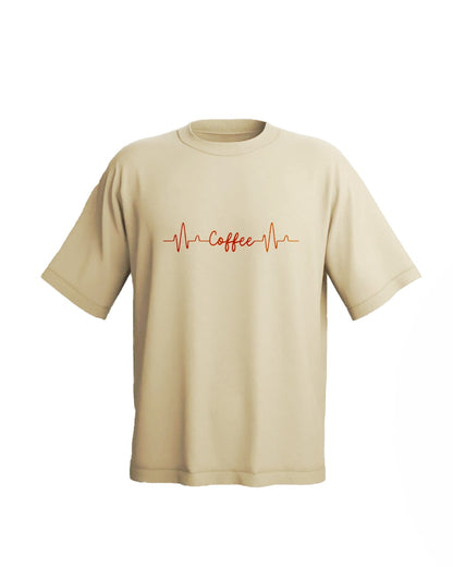 Beige Oversized COFFEE LOVER PRINT