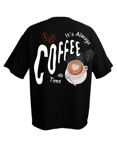 Black Oversized COFFEE LOVER PRINT