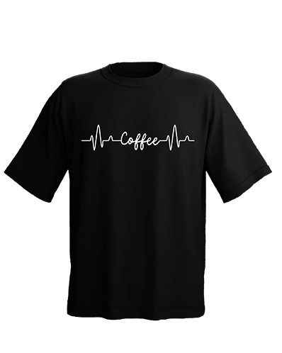 Black Oversized COFFEE LOVER PRINT